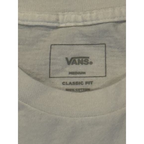 Vans Shirt Mens Medium White Blue Off The Wall Classic Fit Skate Graphic Tee - Picture 4 of 6